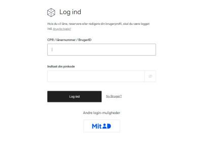 Billede af login på Genbib.dk